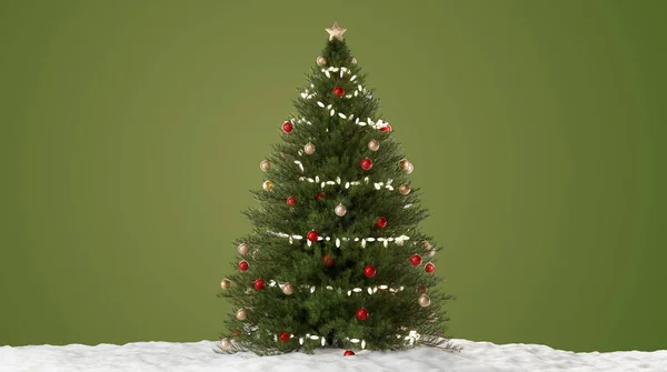 Hermoso Árbol Navidad Festivo Para Año Nuevo Fondo Navidad —  Fotos de Stock