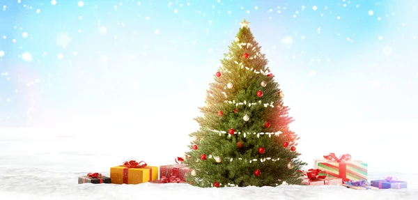 Hermoso Árbol Navidad Festivo Para Año Nuevo Fondo Navidad — Foto de Stock