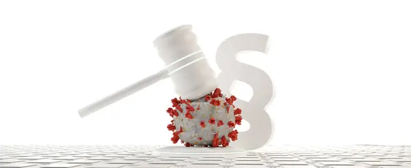 Virus Cell Judge Gavel Paragraph Law Illustration — Stock Photo, Image