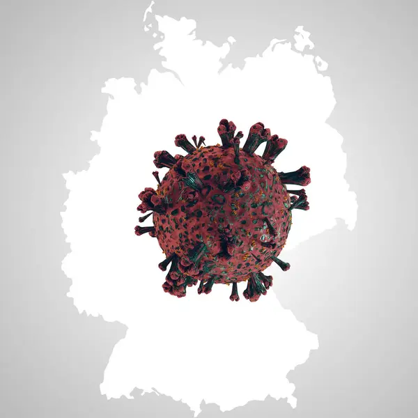 Γερμανία Περιγράφει Σχεδιασμό Κυττάρων Ιού Εικονογράφηση — Φωτογραφία Αρχείου