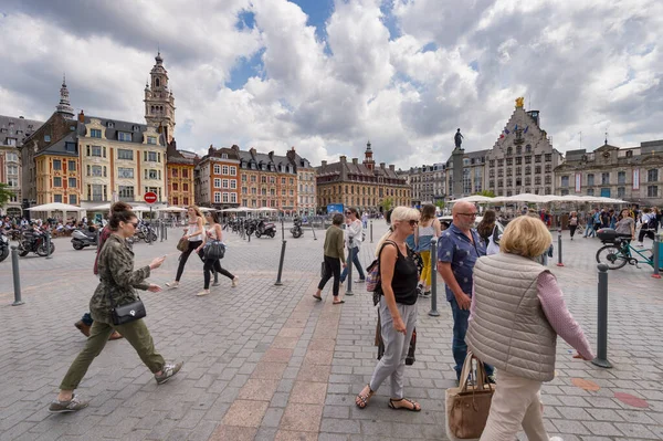 People Walking Grand Place Lille France — Stock Photo, Image