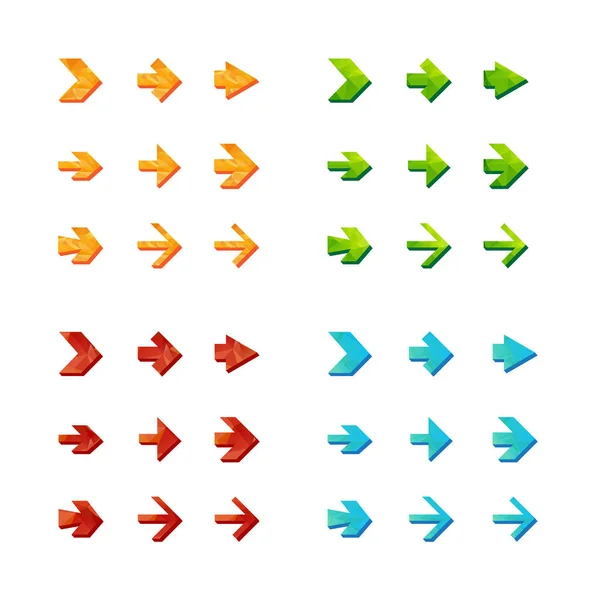 Isolated Triangle Polygonal Arrows Set — Stock Photo, Image