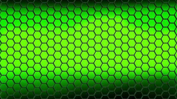 black hexagons on a green background