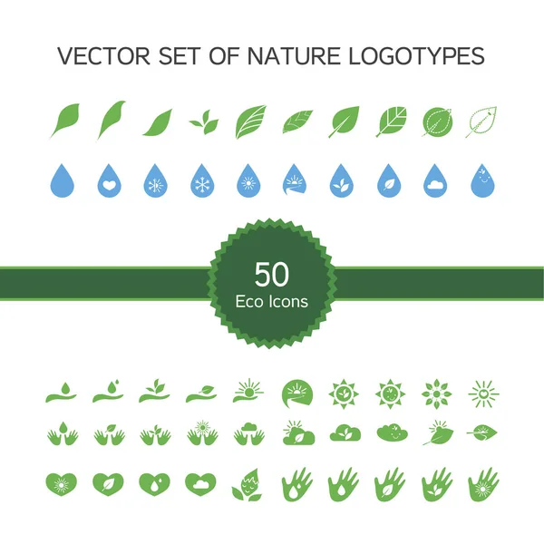 Vector Set Ecology Icons Nature Logo — Stock fotografie