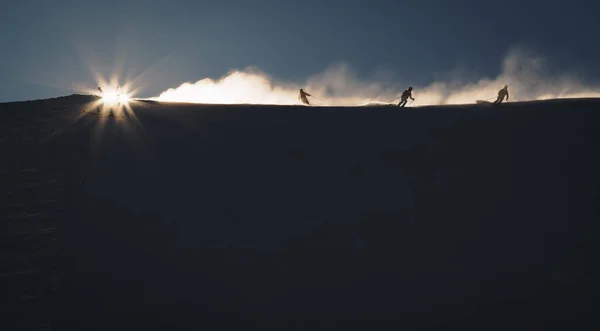 Vista Los Esquiadores Los Alpes —  Fotos de Stock