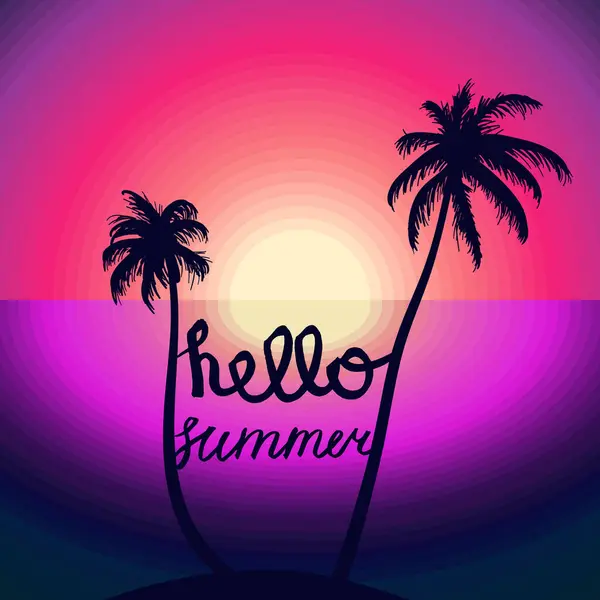 Hello Summer Lettering 3D插图 — 图库照片