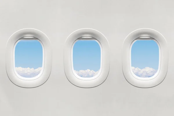 Odizolowane Okna Samolotów Zamykają Się — Zdjęcie stockowe