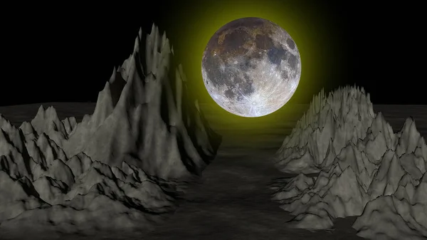 Astronomi Vitenskap Nattehimmelen Med Månen – stockfoto