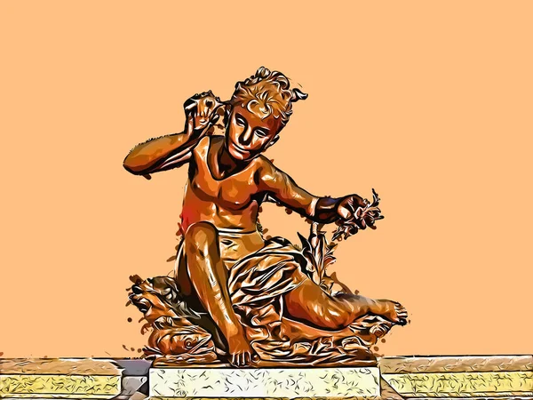 Иллюстрация Медной Скульптуры Ангела Мосту Александра Iii Париж Франция — стоковое фото