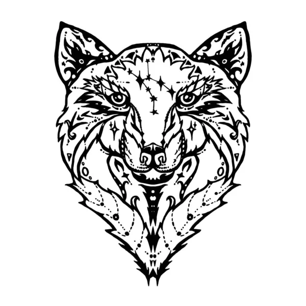 Wild Wolf Tattoo Illustration — Stock Photo, Image