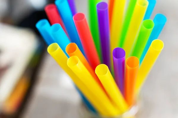 Plastic Drinking Straws Tubes — Stock Photo, Image