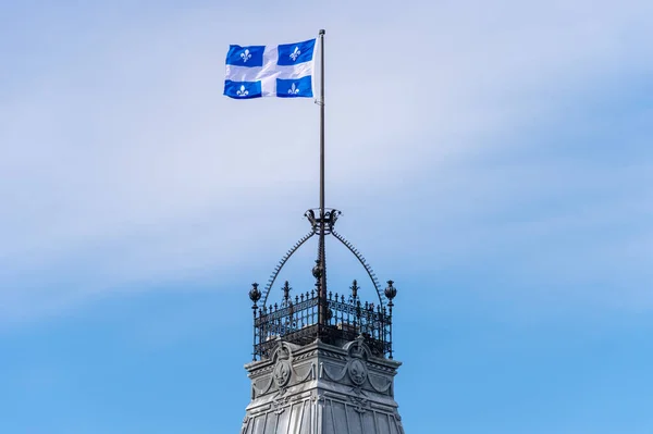 Quebec Flag Quebec City — Stock Photo, Image