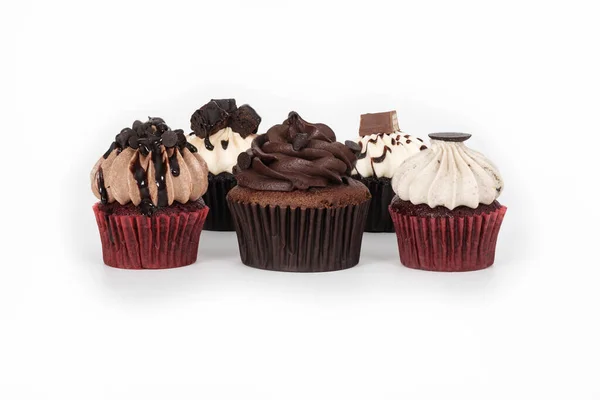Vista Perto Deliciosos Cupcakes Doces — Fotografia de Stock