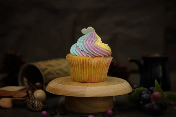 Close View Delicious Sweet Cupcake — Stock Photo, Image