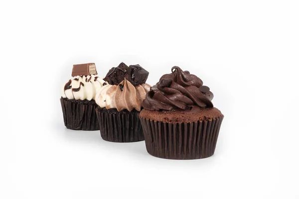 Vista Perto Deliciosos Cupcakes Doces — Fotografia de Stock