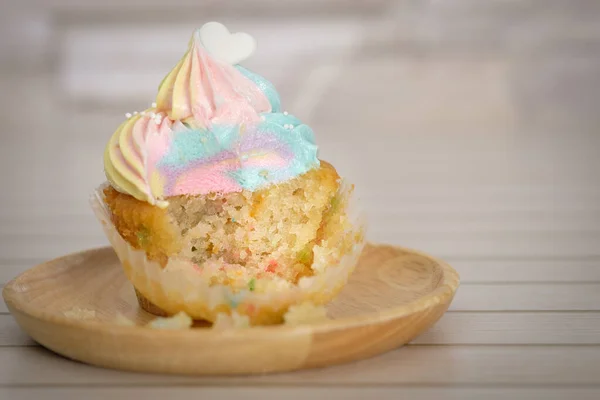 Vista Vicino Delizioso Dolce Cupcake — Foto Stock