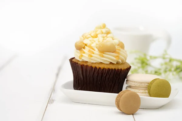 Vista Vicino Delizioso Dolce Cupcake — Foto Stock