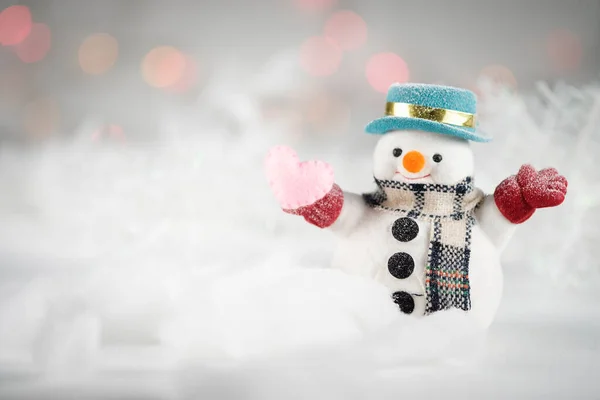Sněhulák Krásné Sváteční Vánoční Přání — Stock fotografie