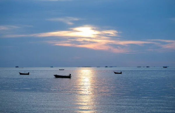 Čluny Pattayi Při Západu Slunce — Stock fotografie