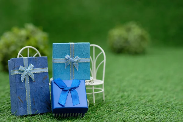 Close Shot Decorated Gift Boxes Festive Background — Stock Photo, Image