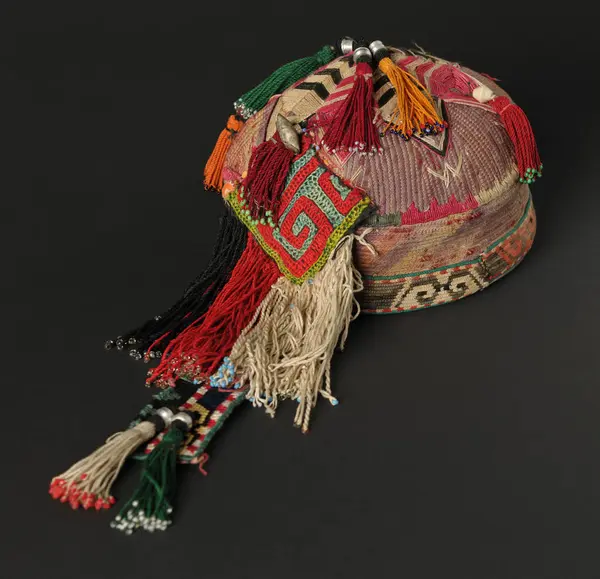 Traditional Asian Skullcap Black Background — Stock Photo, Image