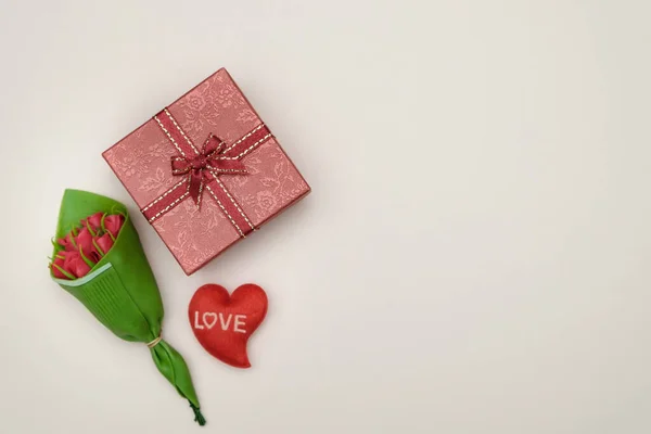 Close Shot Decorated Gift Box Festive Background — Stock Photo, Image