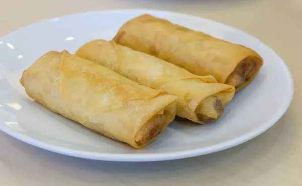 Fried Spring Rolls Food Close View — Stock Photo, Image