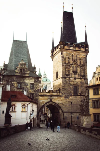Карлов Мост Прага Место Путешествия Заднем Плане — стоковое фото