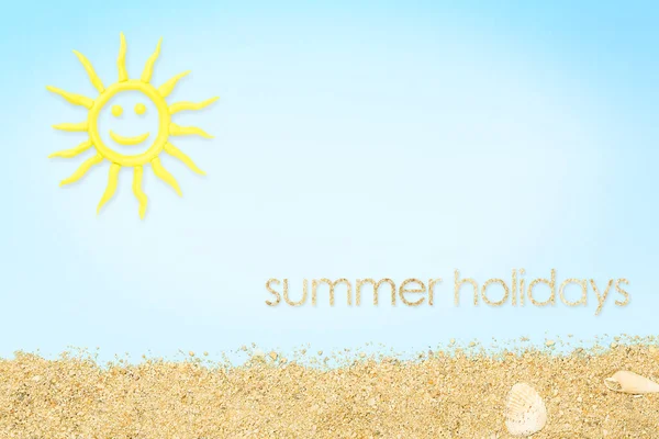 Férias Verão Com Sol Praia Areia — Fotografia de Stock
