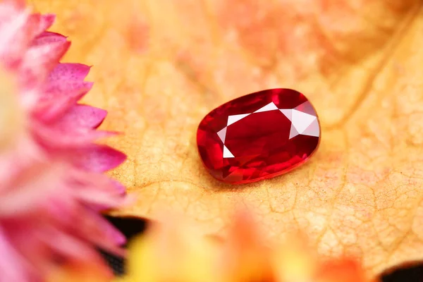 Close View Red Gemstone Natural Rock — 스톡 사진