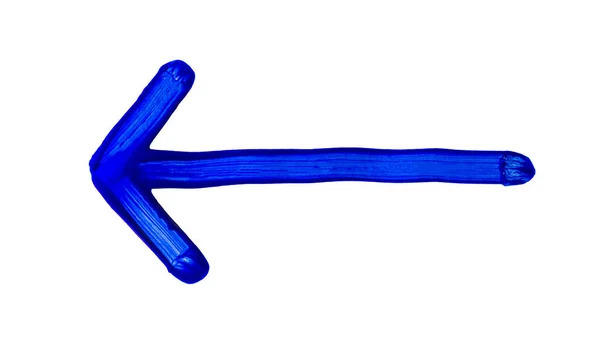Flecha Pintura Azul Isolado — Fotografia de Stock