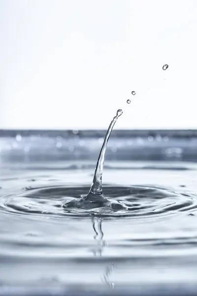 Queda Fundo Gota Água — Fotografia de Stock