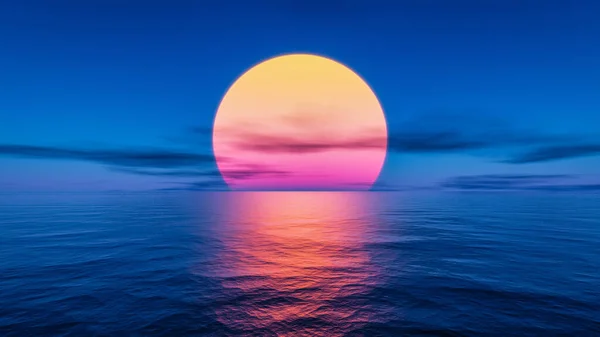 Toller Sonnenuntergang Über Dem Ozean — Stockfoto