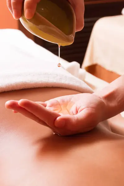 Aromatherapy oil massage  close up