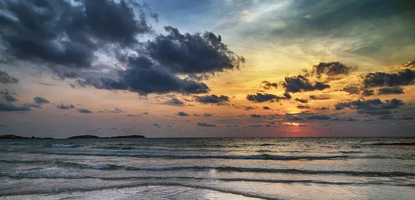 Вид Пляж Закате — стоковое фото