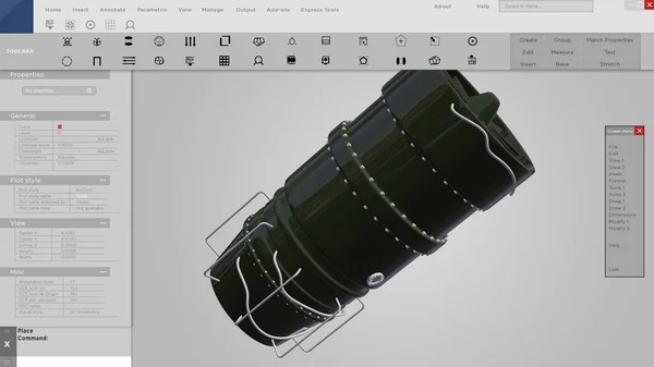 Interface Prototype Hud Conception Cao Une Turbine — Photo