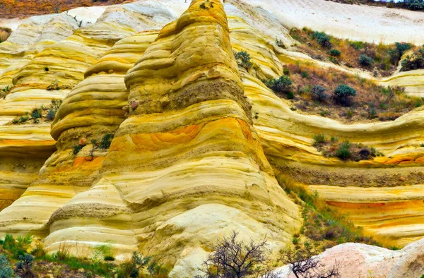 Rocce Vulcaniche Turchia Texture Sfondo Pietra Calcarea Arenaria — Foto Stock