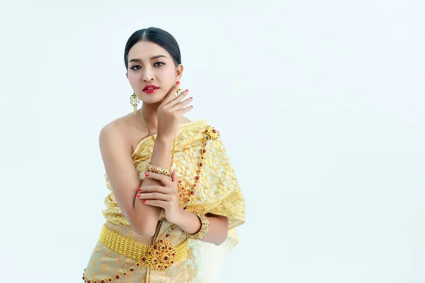 Geleneksel Kostüm Kültüründe Güzel Taylandlı Kız — Stok fotoğraf