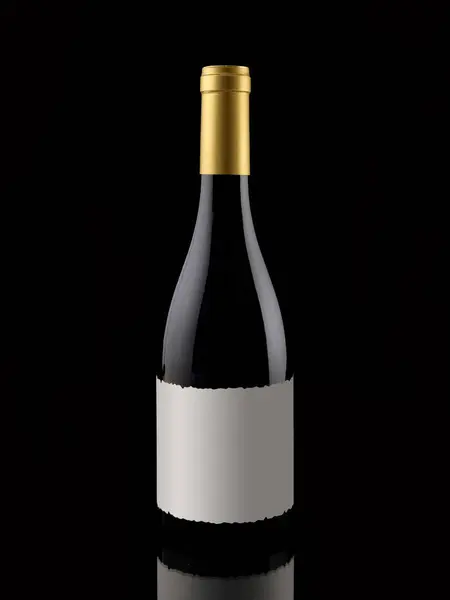 Garrafa Vinho Escuro Com Espaço Para Colocar Seu Próprio Rótulo — Fotografia de Stock