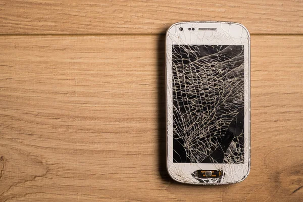 Broken Phone Isolated Very Deteriorated — Stock Photo, Image