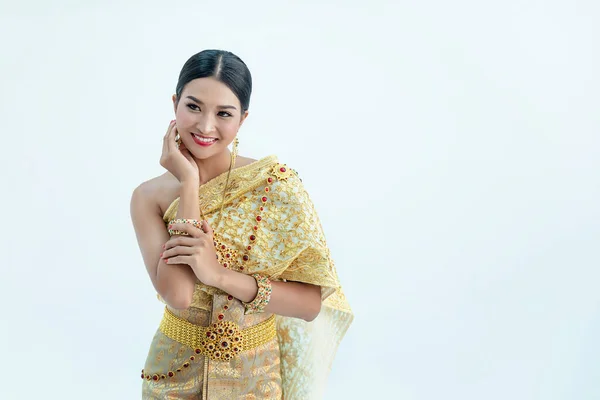 Beautiful Thai Girl Traditional Costume Identity Culture — Stock Fotó