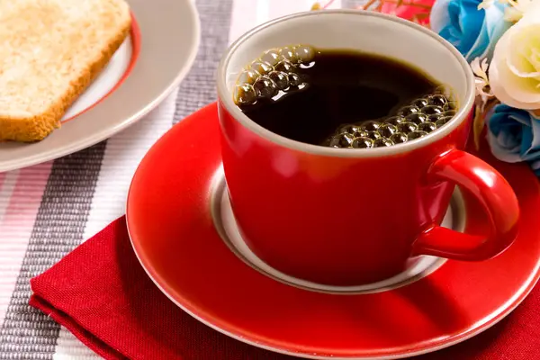 バックグラウンド コーヒーと朝食 — ストック写真