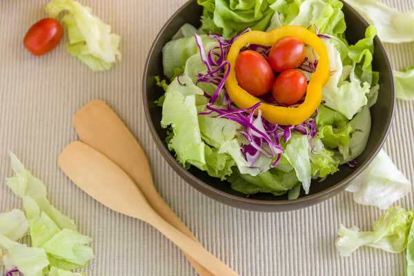 Gros Plan Sur Salade Fraîche Saine — Photo
