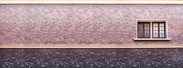 Panorama Sand Stone Brick Wall Grey Red Color Window — Stock Photo, Image