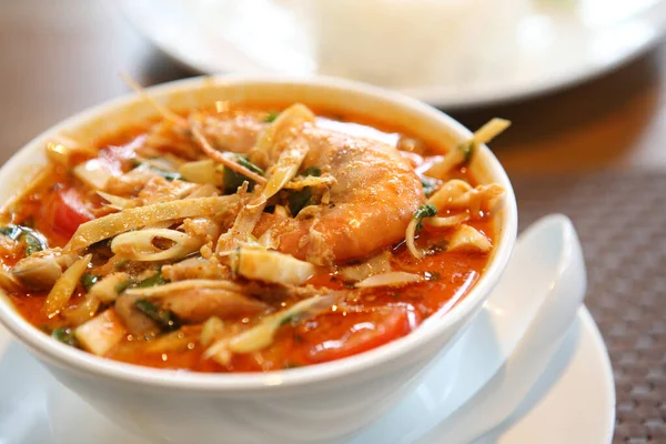 Tom Yum Soup Thai Traditional Spicy Prawn Soup — Photo