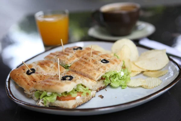 Delicioso Sándwich Concepto Alimentos Poco Saludables — Foto de Stock