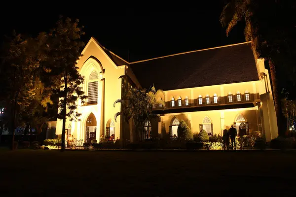 Beautiful Historical Church Night — Stock Photo, Image