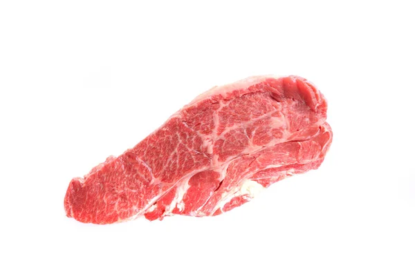 Rauwe Biefstuk Geïsoleerd Witte Achtergrond — Stockfoto