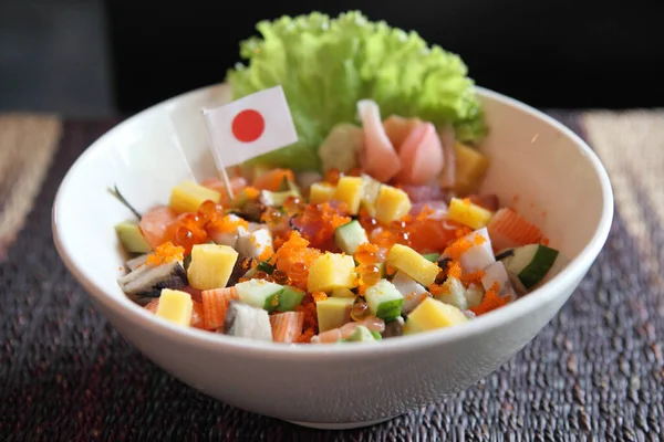Sushi Don Ton Crud Caracatiţă Orez Conceptul Fructe Mare Japoneze — Fotografie, imagine de stoc