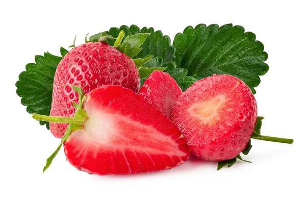 Fresh Strawberries Isolated White Background — Stock Photo, Image